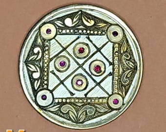 Handmade Brass Pentacles Of Mercury With Red Gemstones Solomonic Talisman Made In USA MADE To ORDER Original One Of A Kind