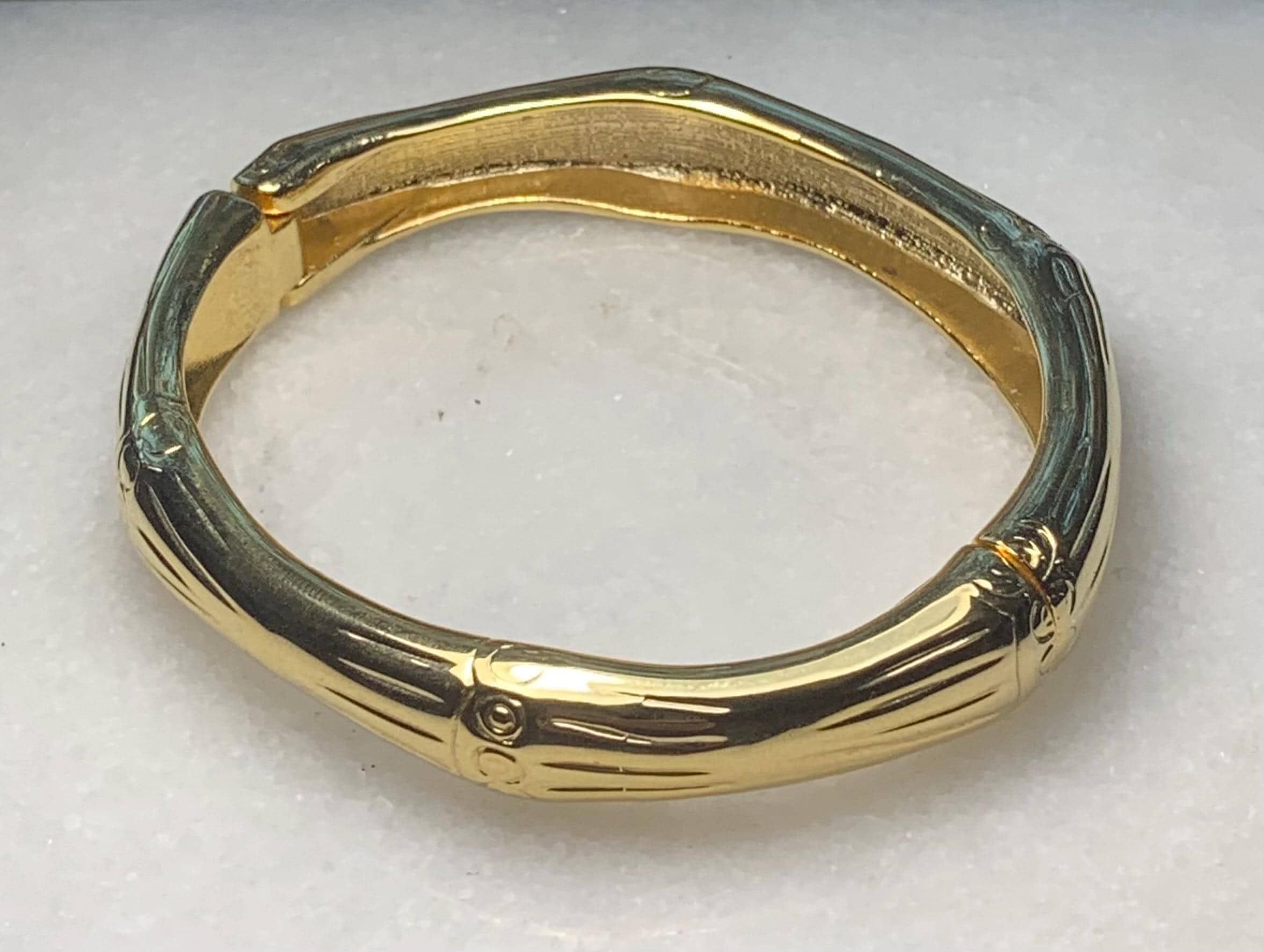 Vintage Gold Bamboo Bangle - Etsy
