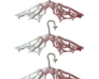 3D Printed Clothing Hangers, Chrome Blood Splatter Design, Set of 3