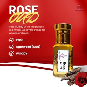 Rose Oud By Taj Fragrances Perfume Oil For men and women Long Lasting Attar
