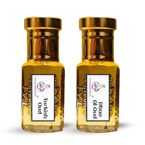 Set Of Turkish Oud and Dehn ul Oud By Taj Fragrances Premium Perfume Oil For men and women Long Lasting Attar