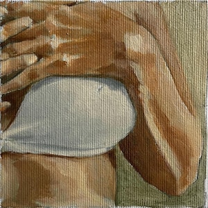 Breast and hand oil painting
