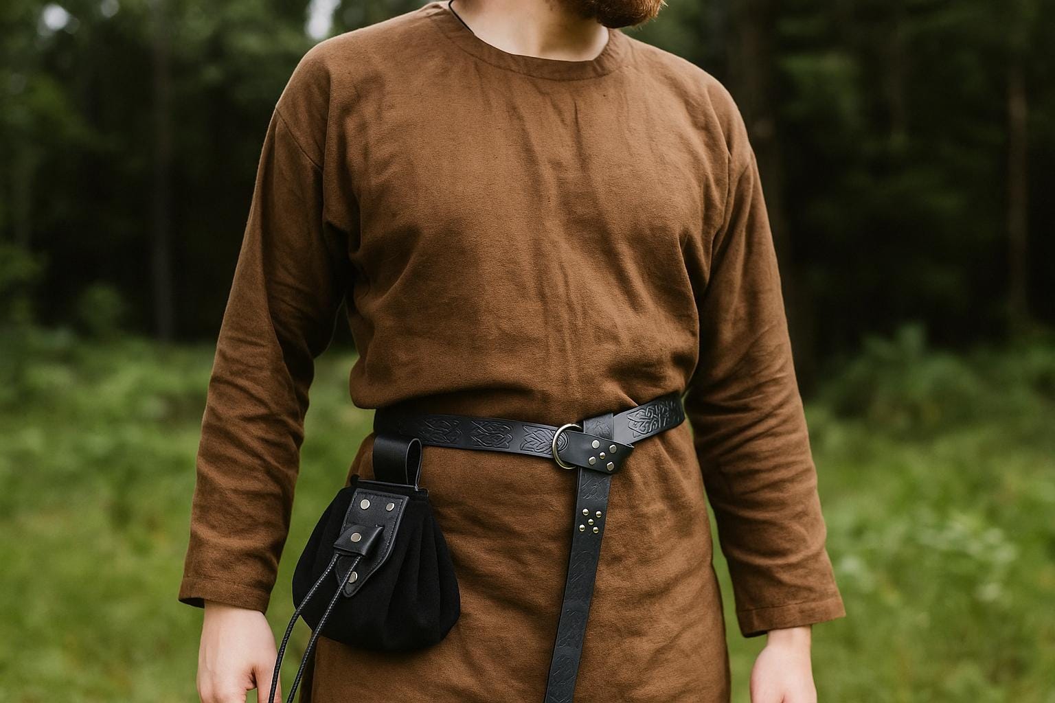 Medieval Faux Leather Ring Belt – Unisex LARP Renaissance Costume Accessory 4 thumbnail image