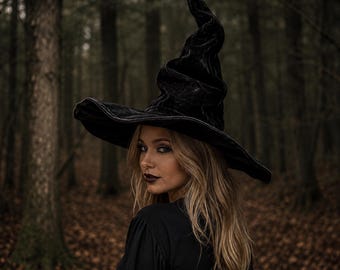 Sombrero de bruja vintage para mujer de Halloween / Sombrero de disfraz espeluznante de Halloween / Sombrero de bruja, mago o vampiro / Sombrero gótico para cosplay