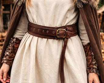 Vintage Medieval Viking Belt | Renaissance Faux Leather Belt | Unisex Knight Waistband | Pirate Gothic Buckle Belt | LARP Costume Belt