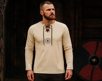 Medieval Viking Roleplay Tunic | Renaissance Pirate Style Shirt | Vintage Fantasy Ren Faire Shirt | Retro Knight Warrior LARP Tunic for Mens