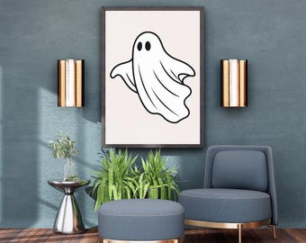 Vintage Ghost Piñata Art Print: Spooky Halloween Decor (digital ...