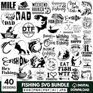 Fishing SVG Bundle, Funny Sayings Cut Files, Fisherman Shirt Design (Digital Download)