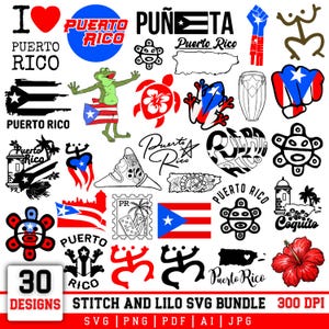Puerto Rico SVG Bundle, Boricua, Coqui, Taino, Puerto Rican Flag (Digital Download