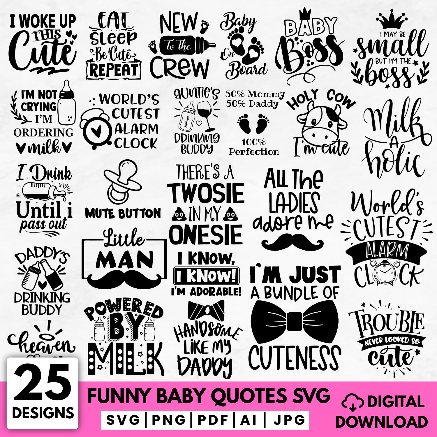 Funny Baby Sayings SVG Bundle, Onesie Designs (digital Download) - Etsy