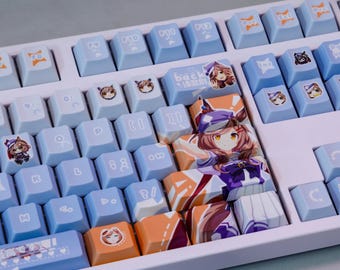 Umamusume Keycap set | Uma musume keycaps set - Customized PBT keycaps [Backlit keycaps & Opaque keycaps].