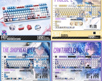 Wuthering waves Keycap set | Wuthering waves keycaps set - Customized PBT keycaps [Backlit keycaps & Opaque keycaps].
