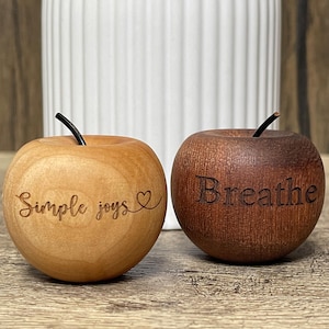 Personalized Wood Apple Diffuser, Custom Engraved Essential Oil Diffuser with Text, Home & Car Aromatherapy Ornament, Gift for Her Him