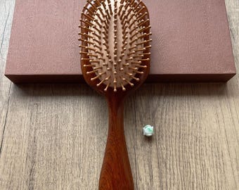 Wood Air Cushion Scalp Massage Hair Brush, Wooden Detangler for All Hair Types, Gift Box Included, Personalized Name & Zodiac Engraving