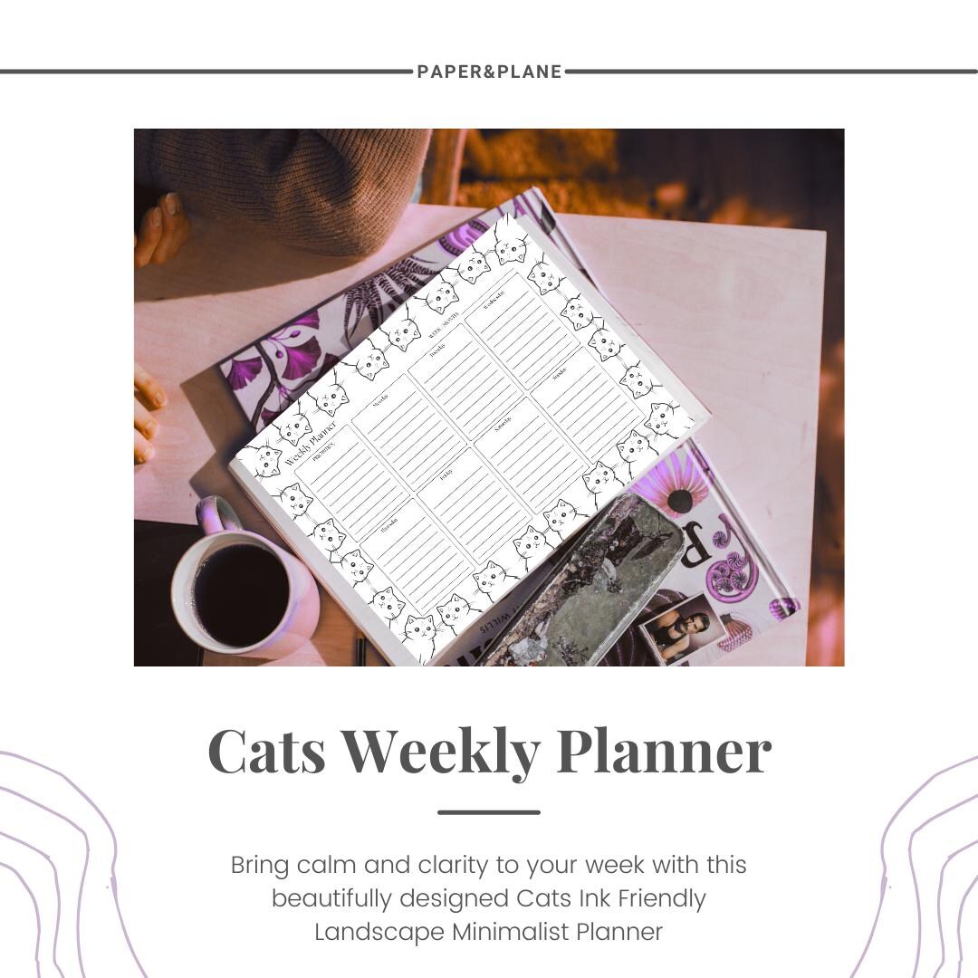 Cats Weekly Planner Printable – Ink Friendly, A4 & US Letter (PDF) - Etsy