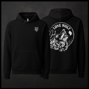 Lone Wolf Forest Green Hoodie – Bold Back Print & Minimal Front Wolf Design | Stylish Streetwear