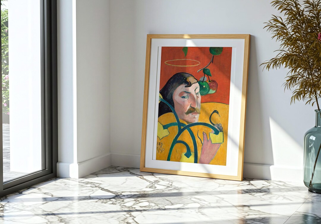 Paul Gauguin Self Portrait With Halo Wall Art, Digital Download,
