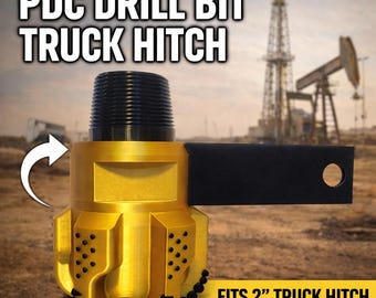 3D Printed PDC Drill Bit Truck Hitch Cover | Oilfield Rig Accessory (Fits 2" Receiver)