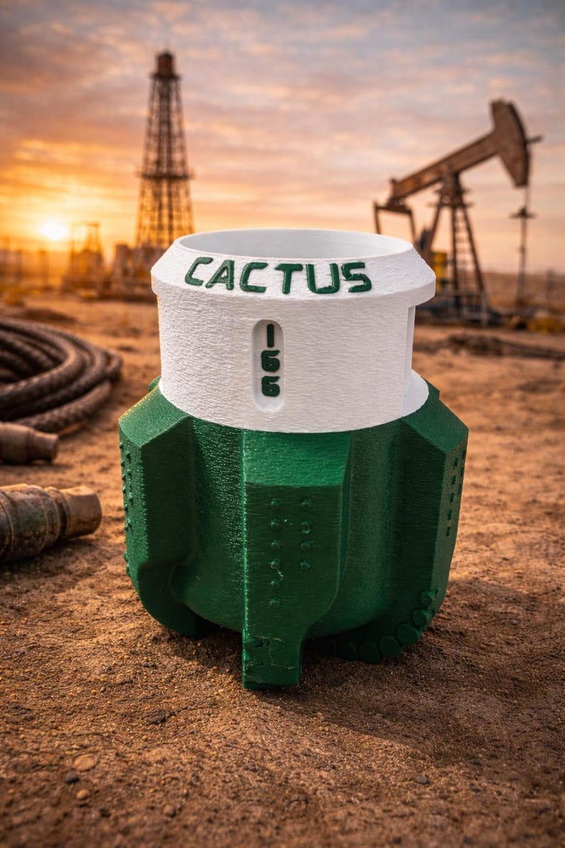 3D Printed PDC Drill Bit Can Koozie • Oilfield Gift image 1