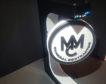 Levitating Company Logo Stand with Color-Changing LEDs