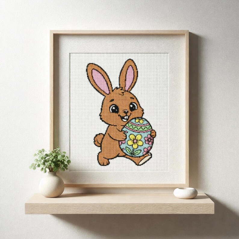Easter Bunny Cross Stitch Pattern PDF Counted Rabbit Easter Egg Spring ...
