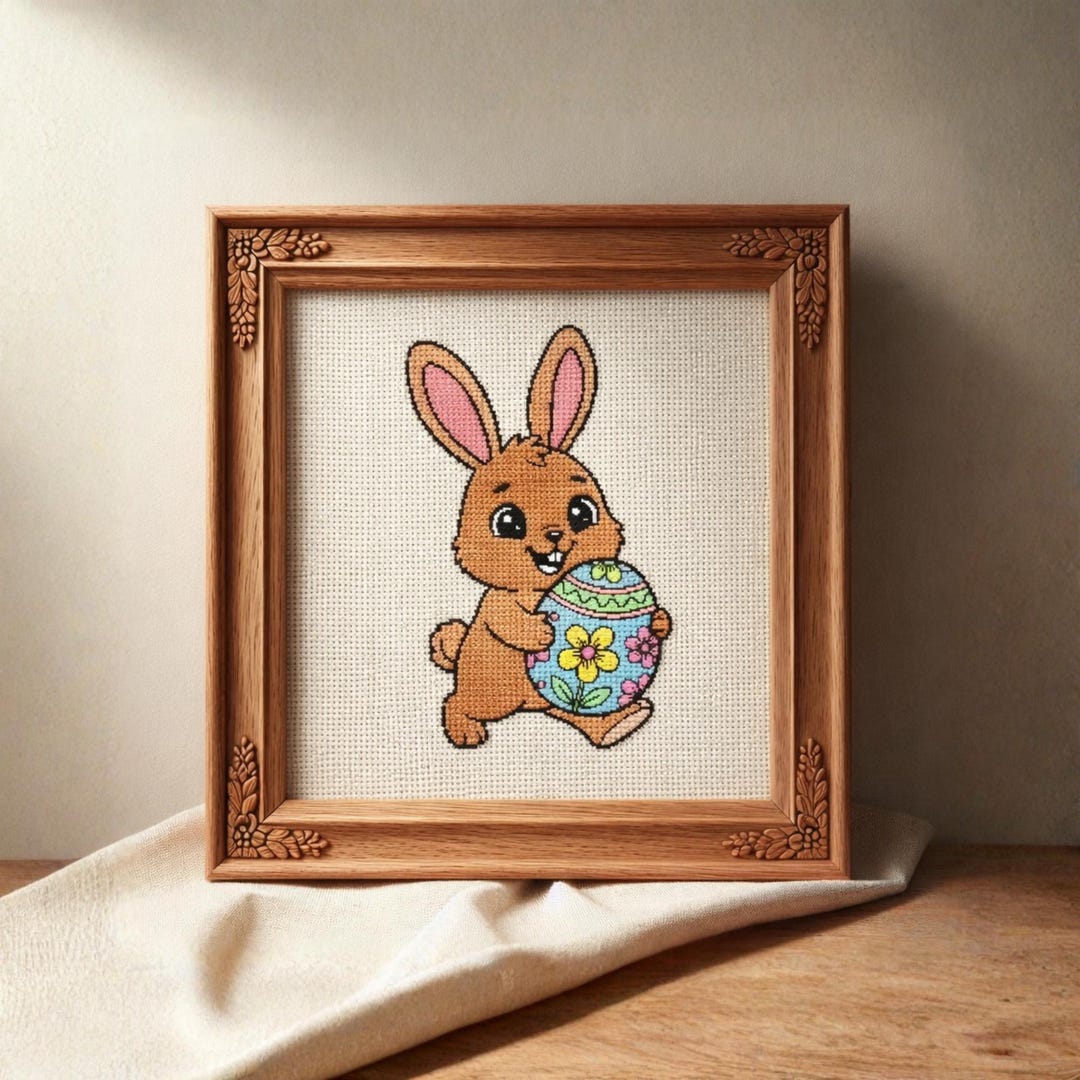 Easter Bunny Cross Stitch Pattern PDF Counted Rabbit Easter Egg Spring ...