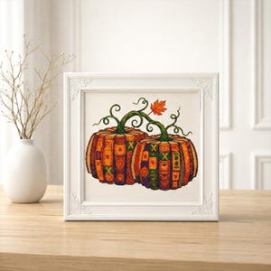 Prenota lo schema punto croce zucca PDF autunno Halloween arte gotica