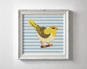 スズメ鳥のクロスステッチパターン（PDFダウンロード） - Etsy 日本