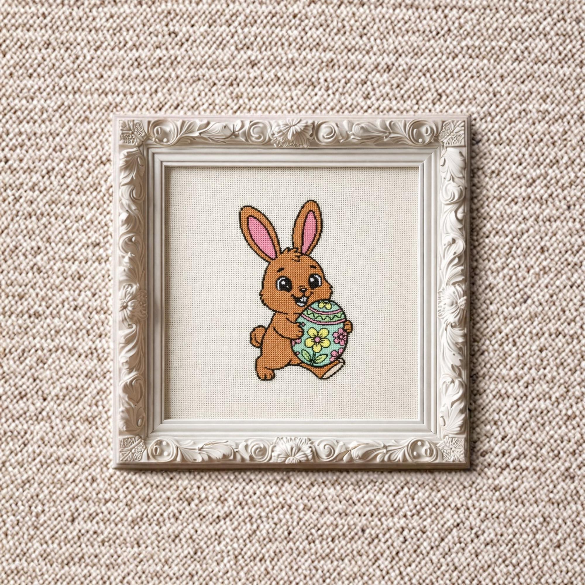 Easter Bunny Cross Stitch Pattern PDF Counted Rabbit Easter Egg Spring ...
