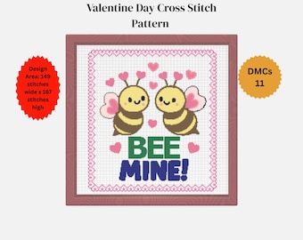 Valentine's Day Cross Stitch Pattern - Romantic Gift DIY