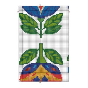 Folk Floral Cross Stitch Pattern PDF Modern Folk Art Design