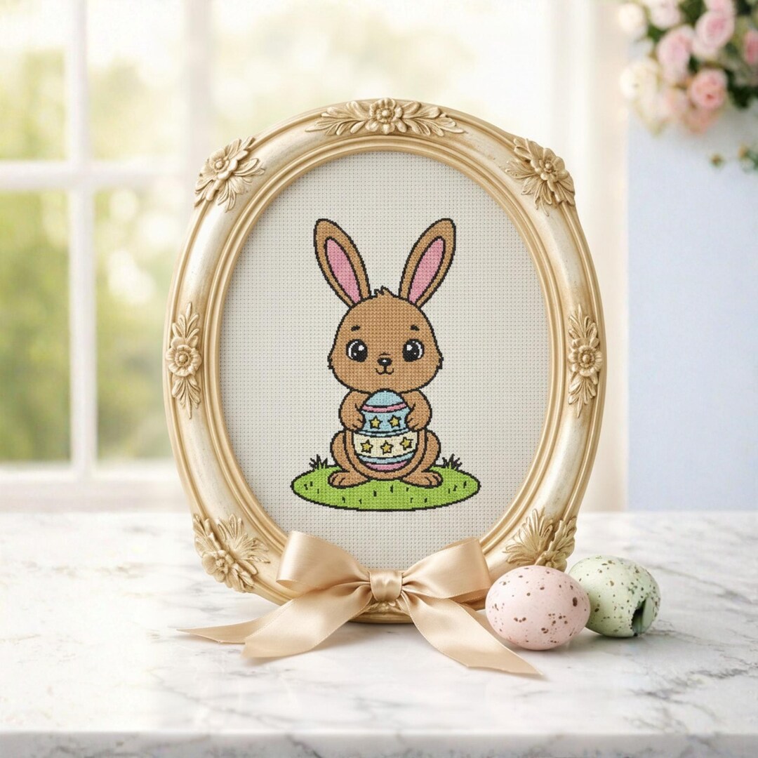 Easter Bunny Egg Cross Stitch Pattern - Etsy