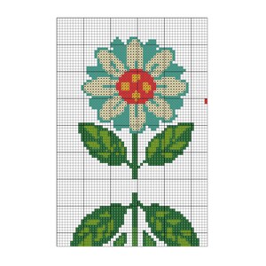 Folk Floral Cross Stitch Pattern PDF Modern Folk Art Design