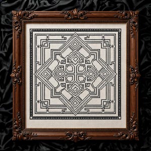 Geometric Blackwork Cross Stitch Pattern PDF Chart
