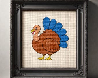 Türkei Thanksgiving Kreuzstichmuster PDF Digital Zählmuster Herbst Dekor Vorlage