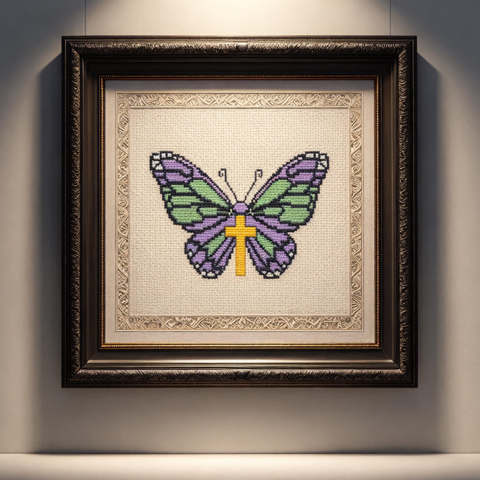 Counted Cross Stitch Pattern PDF Monarch Butterfly Christian Nature ...