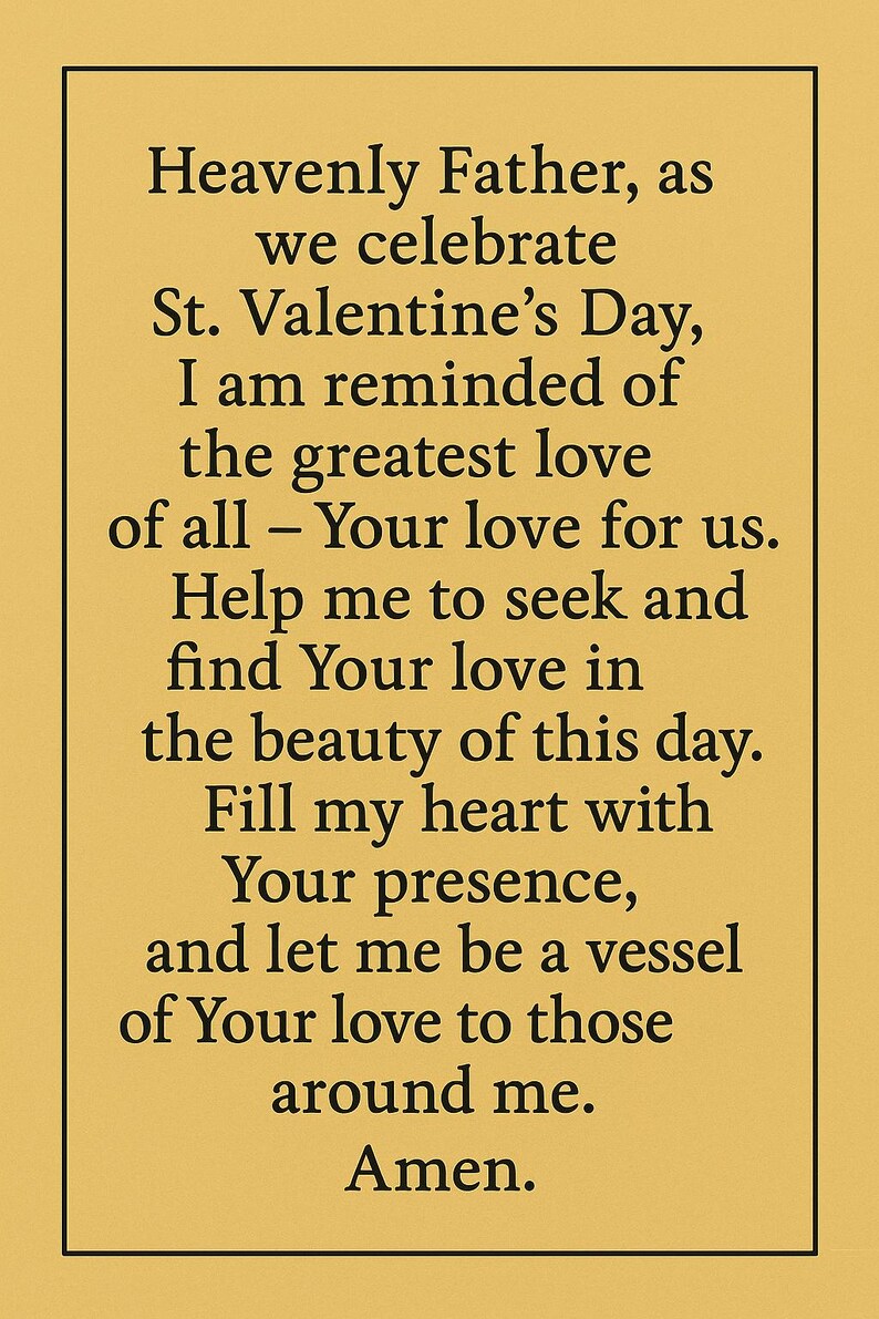 St. Valentine Prayer Card: Catholic Patron Saint of Love (digital ...