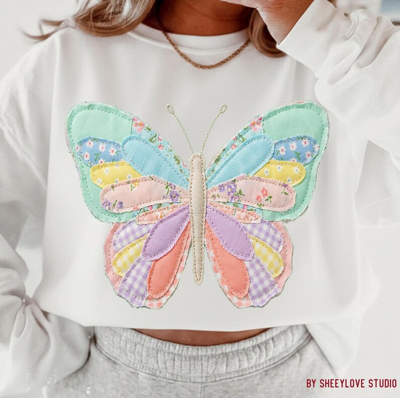 Easter Patchwork PNG, Spring Patchwork PNG, Girl Spring PNG