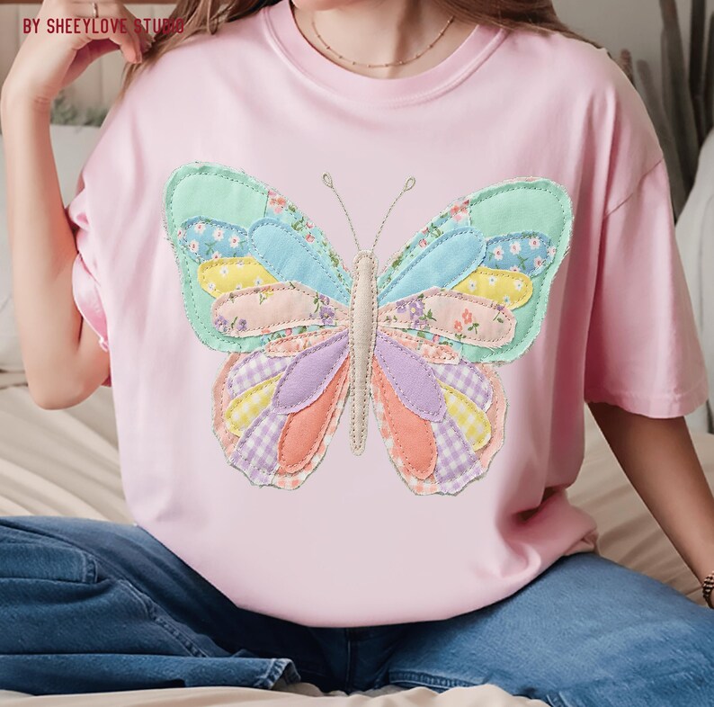 Easter Patchwork PNG, Spring Patchwork PNG, Girl Spring PNG