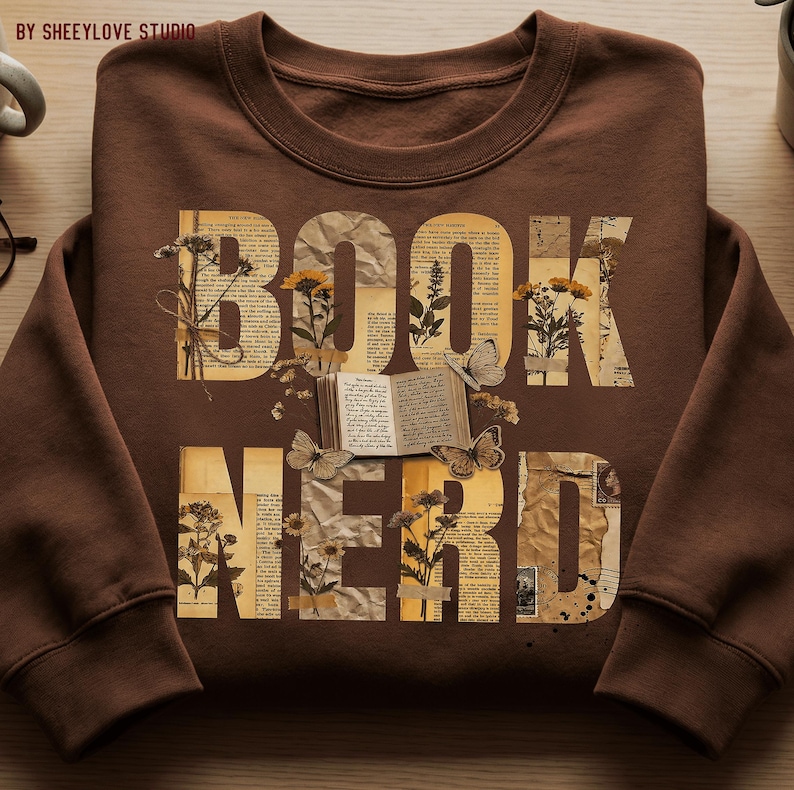 Book Nerd PNG, Retro Bookish Trendy Book Lover Sublimation Digital Design, Trendy PNG for Booktok Librarian Digital Download