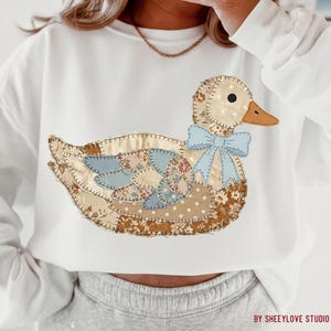 Quilted Patchwork Vintage Goose png Design | Grandma Core Digital Download | PNG File | Sublimation and DTF Design | Aesthetic Cottagecore