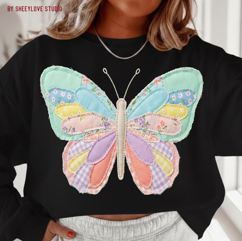 Easter Patchwork PNG, Spring Patchwork PNG, Girl Spring PNG