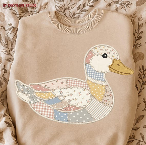 Quilted Patchwork Vintage Goose png Design | Grandma Core Digital Download | PNG File | Sublimation and DTF Design | Aesthetic Cottagecore