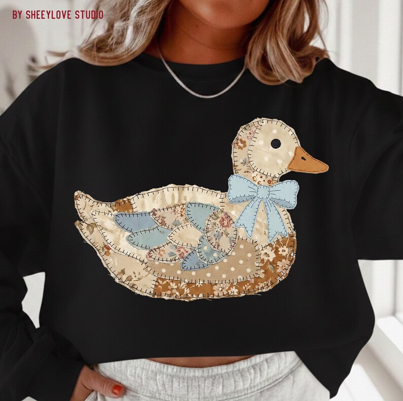 Quilted Patchwork Vintage Goose png Design | Grandma Core Digital Download | PNG File | Sublimation and DTF Design | Aesthetic Cottagecore