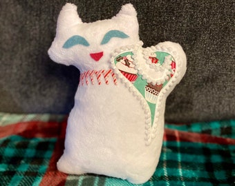 Cupcake Christmas Kitten Plush Holiday Softie