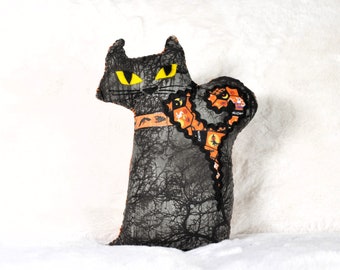 Halloween Cat Bat Collar Plushie