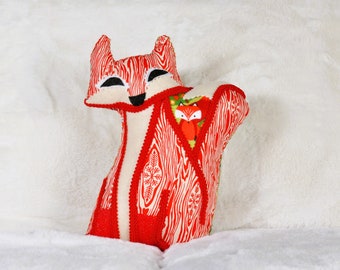 Tula Pink fox decorative plushie pillow berry yule