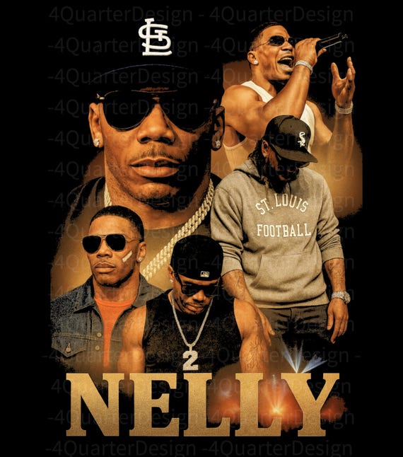 ☆Nelly☆ Hiphop G-rap NELLY T-shirt Design PNG. Rap, Rapper, Hip-hop, Retro 90s