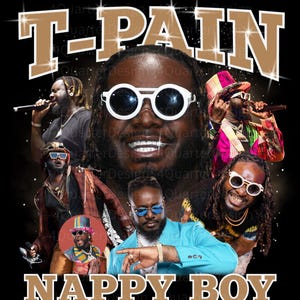 T Pain png, T-Pain Celebrating 20 Years Shirt design, bootleg tee, ready to print, hiphop artist, 90s, rapper, tee design, 300 dpi