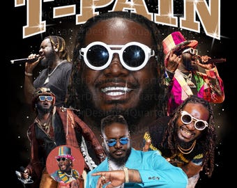 T Pain png, T-Pain Celebrating 20 Years Shirt design, bootleg tee, ready to print, hiphop artist, 90s, rapper, tee design, 300 dpi